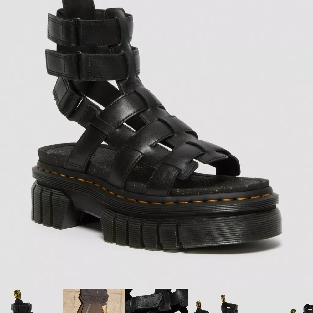 Dr. Martens Black Gladiator Sandals with Platform Sole